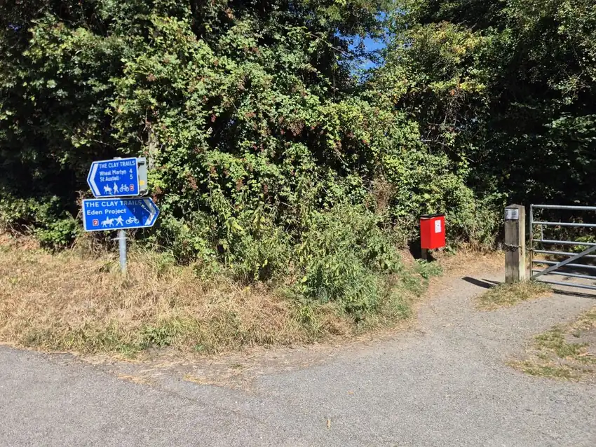 Dog waste bin at the Clay Trails entrance